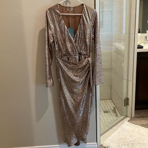 Show Me Your MuMu Gold Sequin Dress